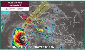 Polo, huracán categoría 3, mantiene en alerta a Sinaloa por lluvias, viento y oleaje elevado