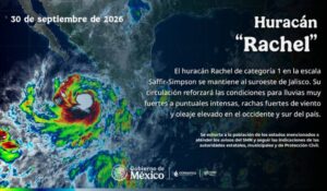 Suspenden clases en Jalisco por lluvias del huracán ‘Rachel’