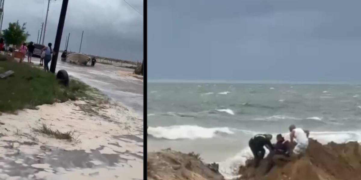 Mar inunda Puerto San Carlos en BCS previo a la llegada del huracán ‘Polo’