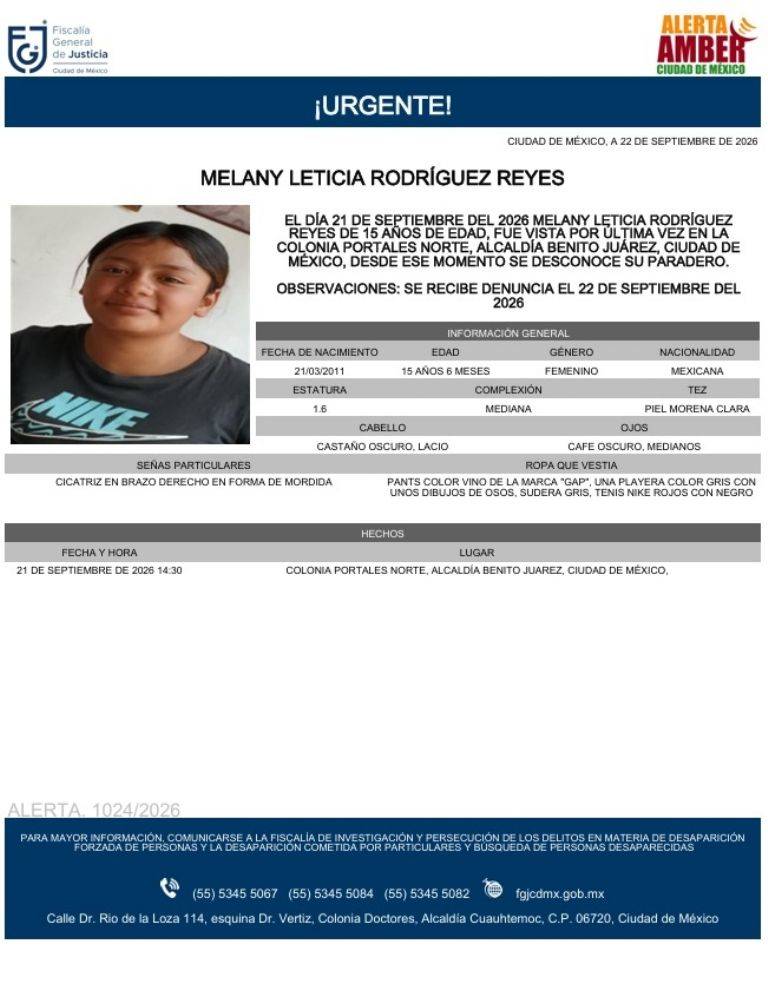 Cuatro adolescentes desaparecen en CDMX en dos días; activan alerta Amber