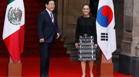 México y Corea del Sur estrechan lazos: Sheinbaum recibe a Lee Jae-Myung en Palacio Nacional