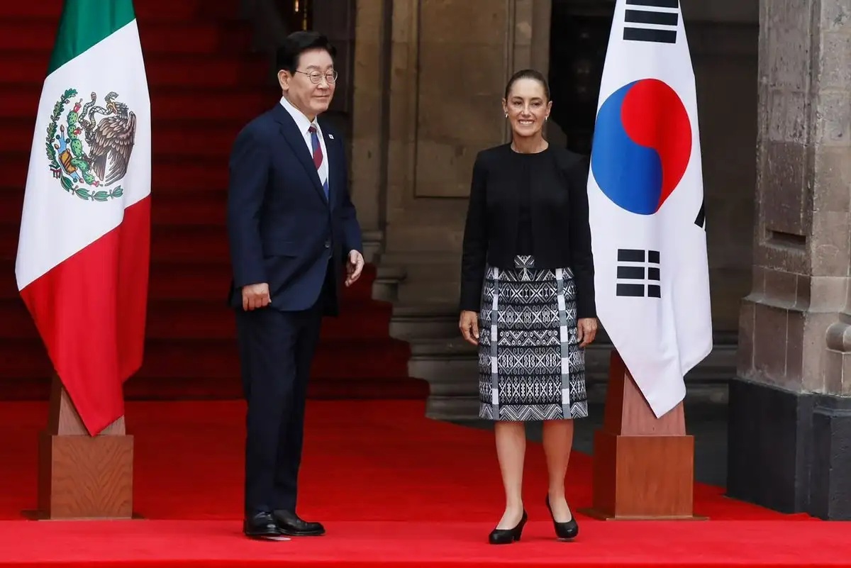 Sheinbaum recibe a presidente de Corea del Sur en Palacio Nacional