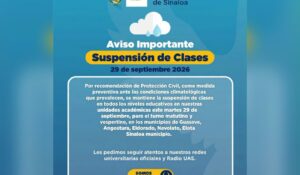 Por huracán Polo, la UAS extiende suspensión de clases en Angostura, Guasave, Eldorado, Navolato, Elota y Sinaloa Municipio