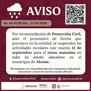 Suspenden clases en Ahome