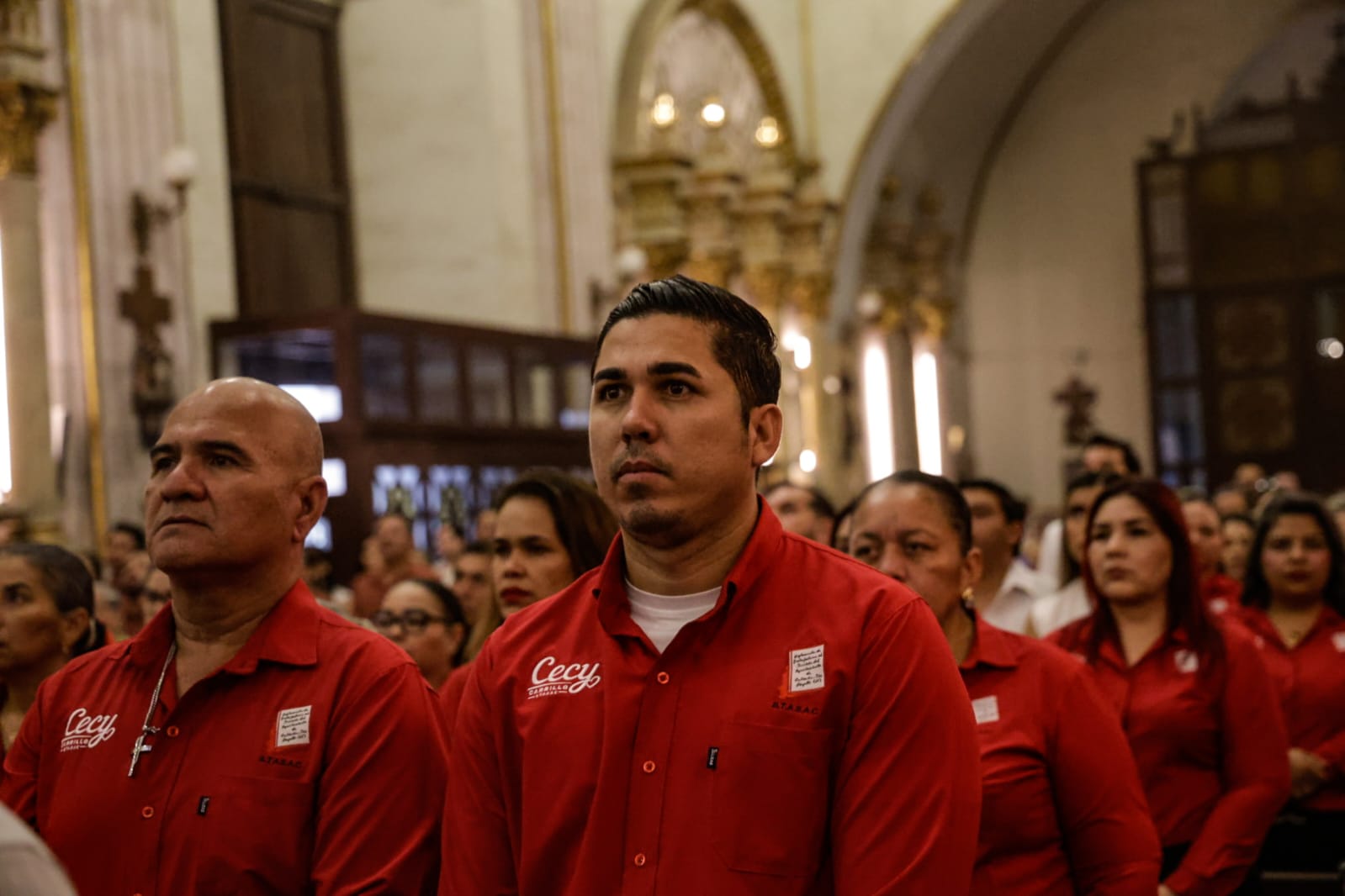 Trabajadores del Stasac en la misa por el anivesario de Culiacán