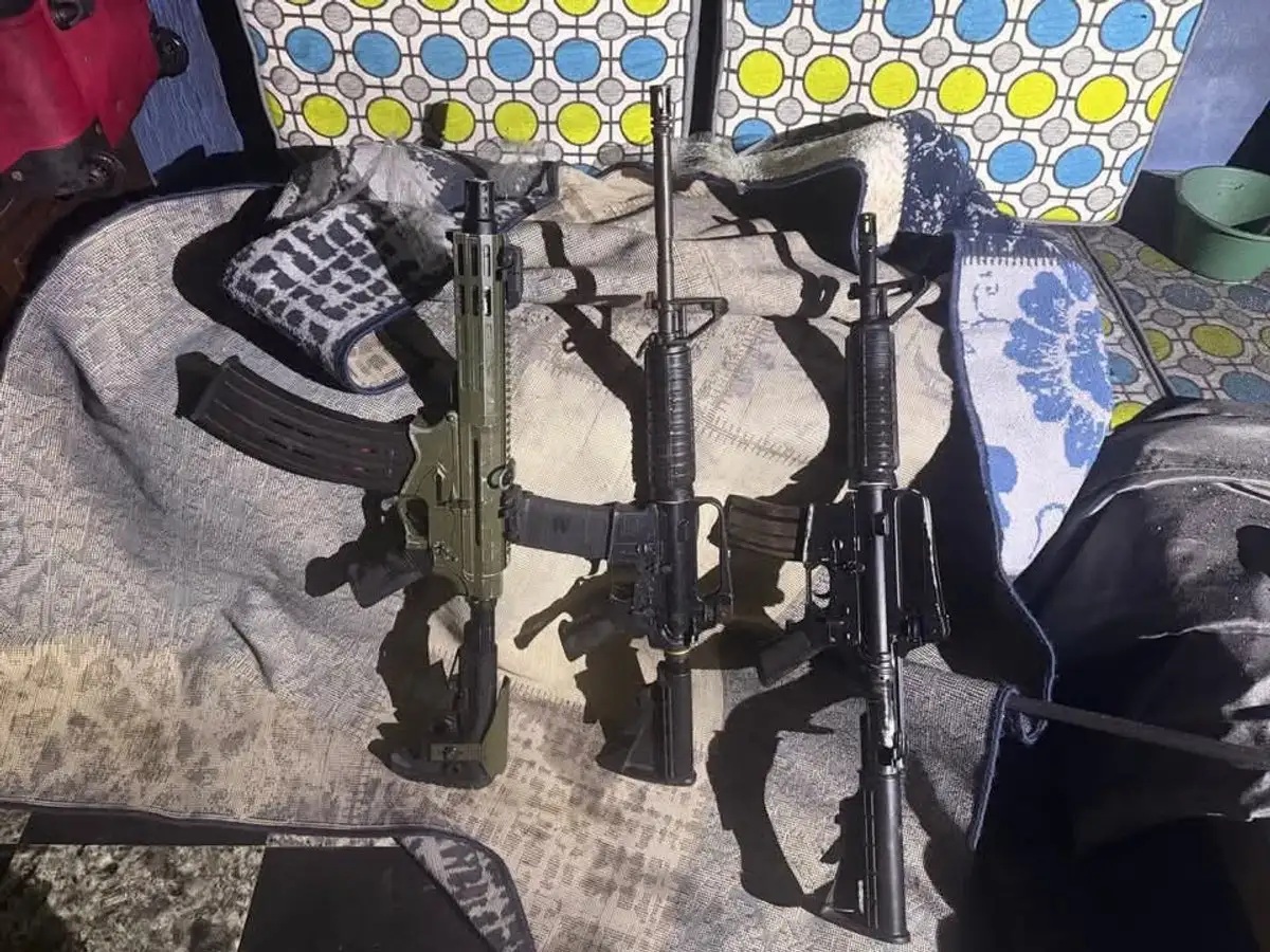 Armas decomisadas en operativo en Chiapas