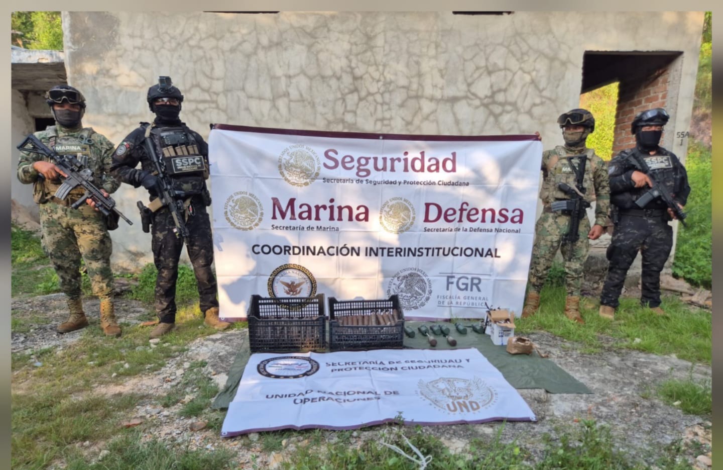 Marina asegura explosivos, droga y armas en Mazatlán