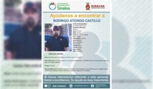 Buscan a Rodrigo Atondo Castillo desapareció en Ahome, Sinaloa