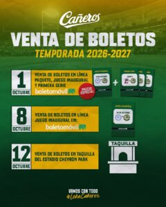 Cañeros de Los Mochis anuncia fecha para venta de boletos