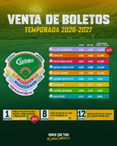 Cañeros de Los Mochis anuncia fecha para venta de boletos