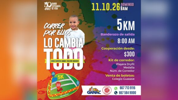 Corre y sé un héroe para niños y jóvenes con cáncer; invitan en Guasave a la Gran Carrera Ganac 2026