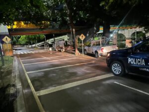Cierre de carril en el Malecón Viejo de Culiacán