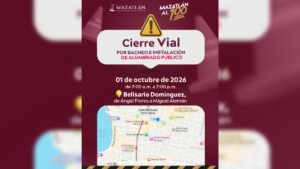 cierre vial por bacheo en mazatlan sinaloa