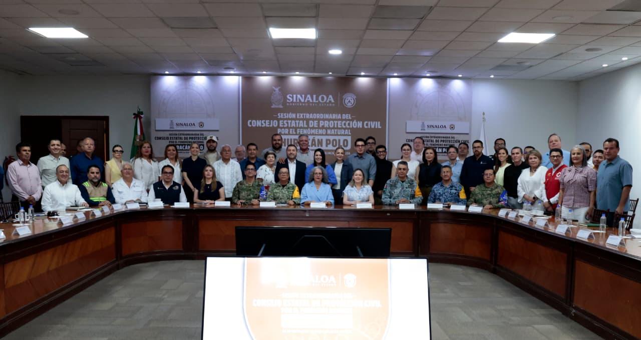 Consejo Estatal de Protección Civil en Sinaloa por el huracán "Polo"