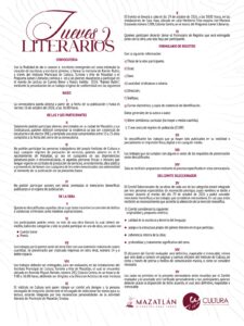 Convocatoria sobre los Jueves Literarios en Mazatlán