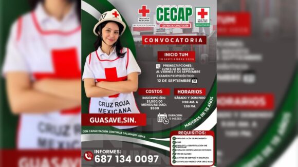 Cruz Roja Guasave invita a jóvenes a capacitarse como Técnicos en Urgencias Médicas para seguir salvando vidas