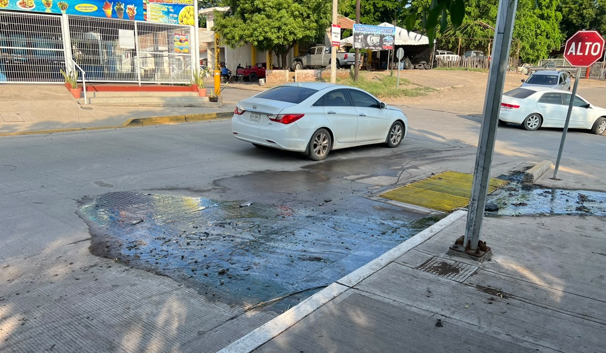 Derrame de aguas negras en Guasave