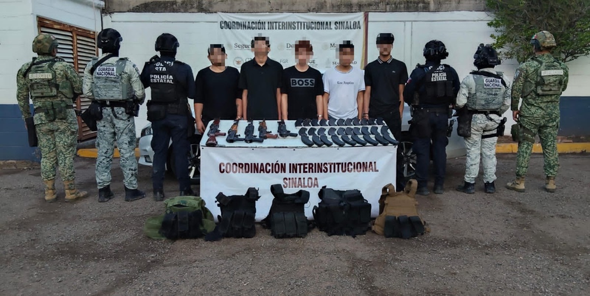 Cinco detenidos en Aguaruto con armamento