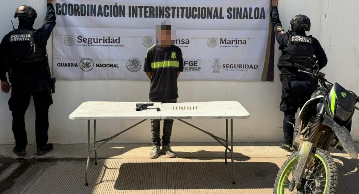 Circulaba sin placas y armado; termina detenido por las autoridades en Mazatlán, Sinaloa