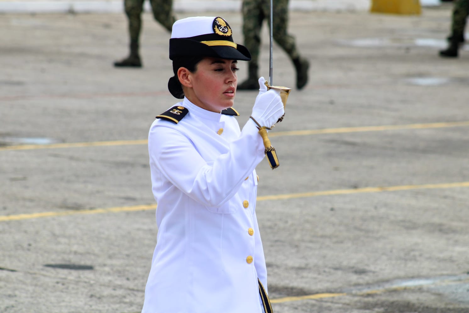 Ensayo del Desfile Cívico para el 16 de septiembre en Mazatlán