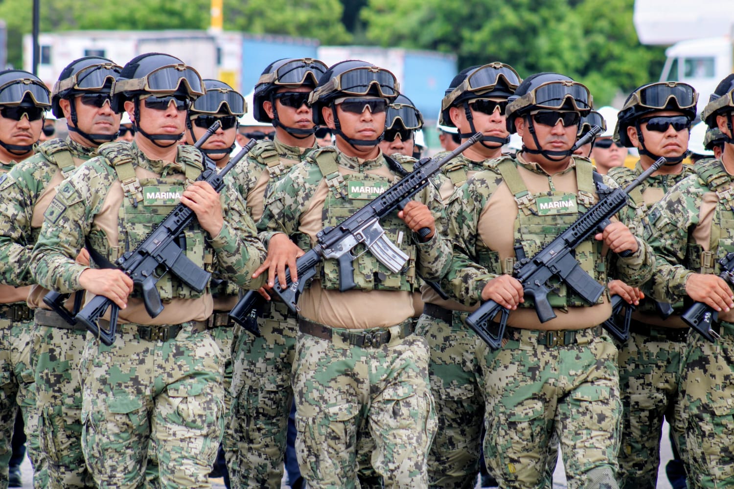 Ensayo del Desfile Cívico para el 16 de septiembre en Mazatlán