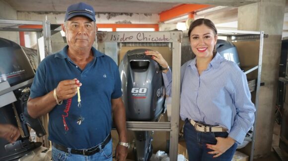 Entregan 28 motores y pangas a pescadores de Guasave y Juan José Ríos, Sinaloa