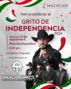 Flyer por el Grito de Independencia en Mazatlán