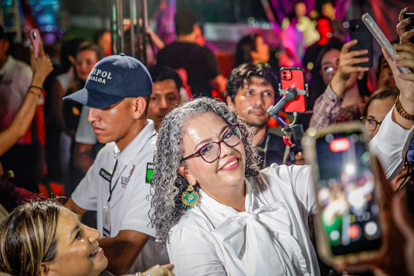 Graciela Domínguez en la celebración por el Grito de Independencia en Culiacán