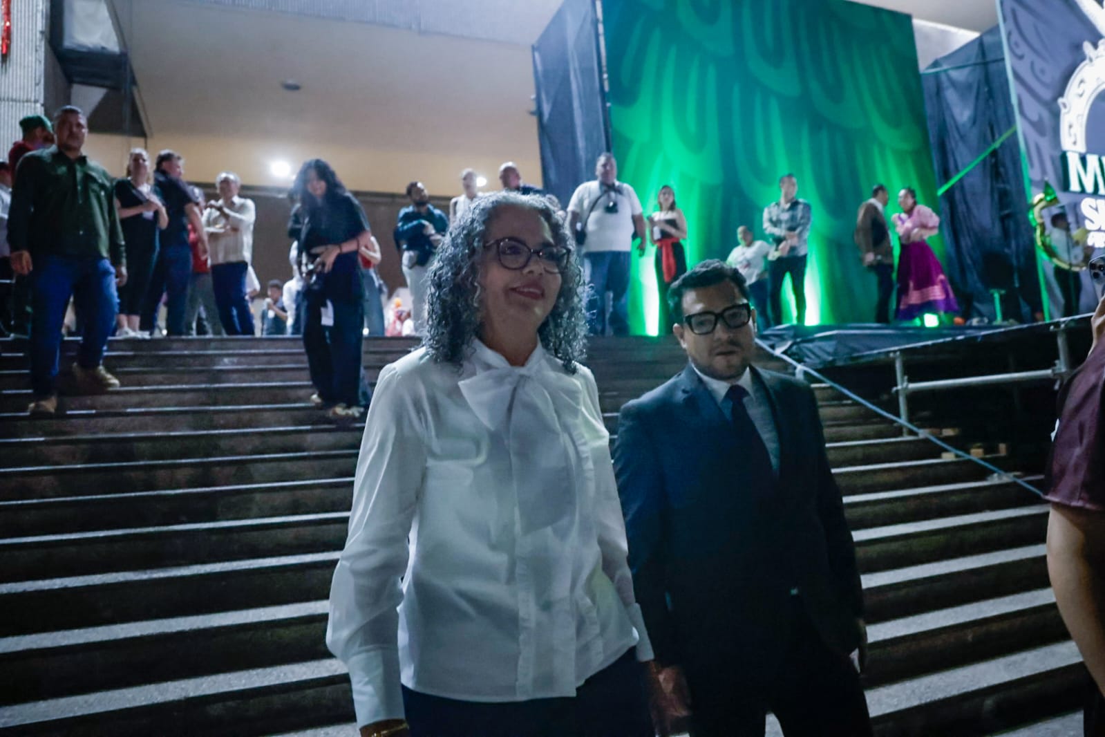 Graciela Domínguez en la celebración por el Grito de Independencia en Culiacán