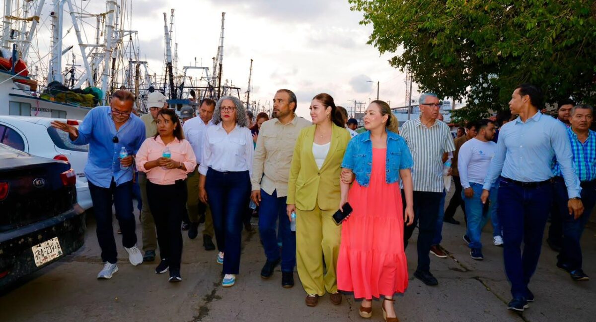 Recorren titular de la Sader y gobernadora Parque Bonfil y escuchan demandas de la pesca de altamar en Mazatlán, Sinaloa