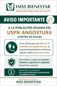 Aviso Centro de Salud de Angostura