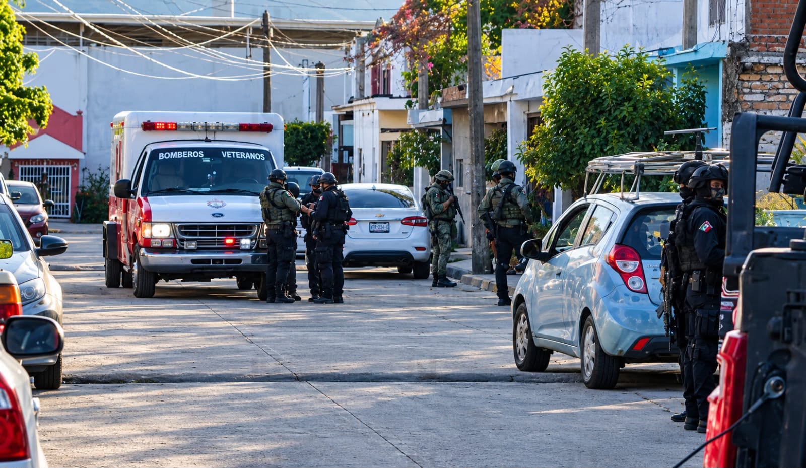 Inmueble baleado en la Col. Felipe Ángeles, en Mazatlán