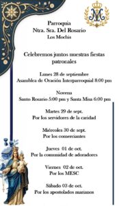 Invitación a las fiestas patronales de Nuestra Señora del Rosario en Los Mochis