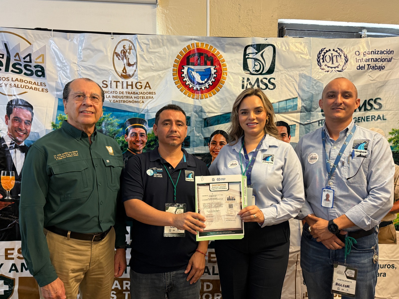 Jumapam recibe del IMSS el distintivo ELSSA