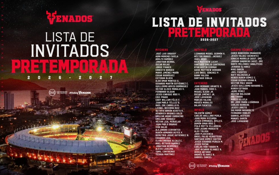 Lista de invitados a la pretemporada de Venados de Mazatlán