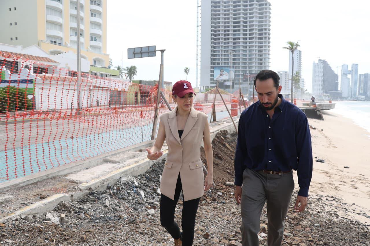 Reparación del socavón del Malecón de Mazatlán, Sinaloa, abarcará 70 metros; colocarán 101 pilas