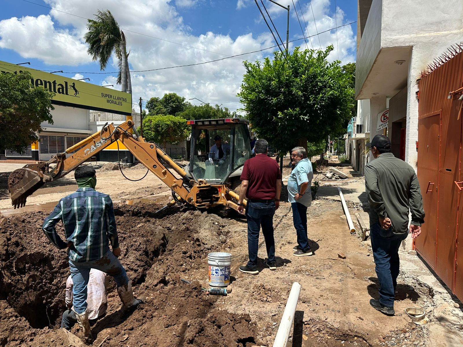 Obras de rehabilitación en el Centro de Guasave, Sinaloa