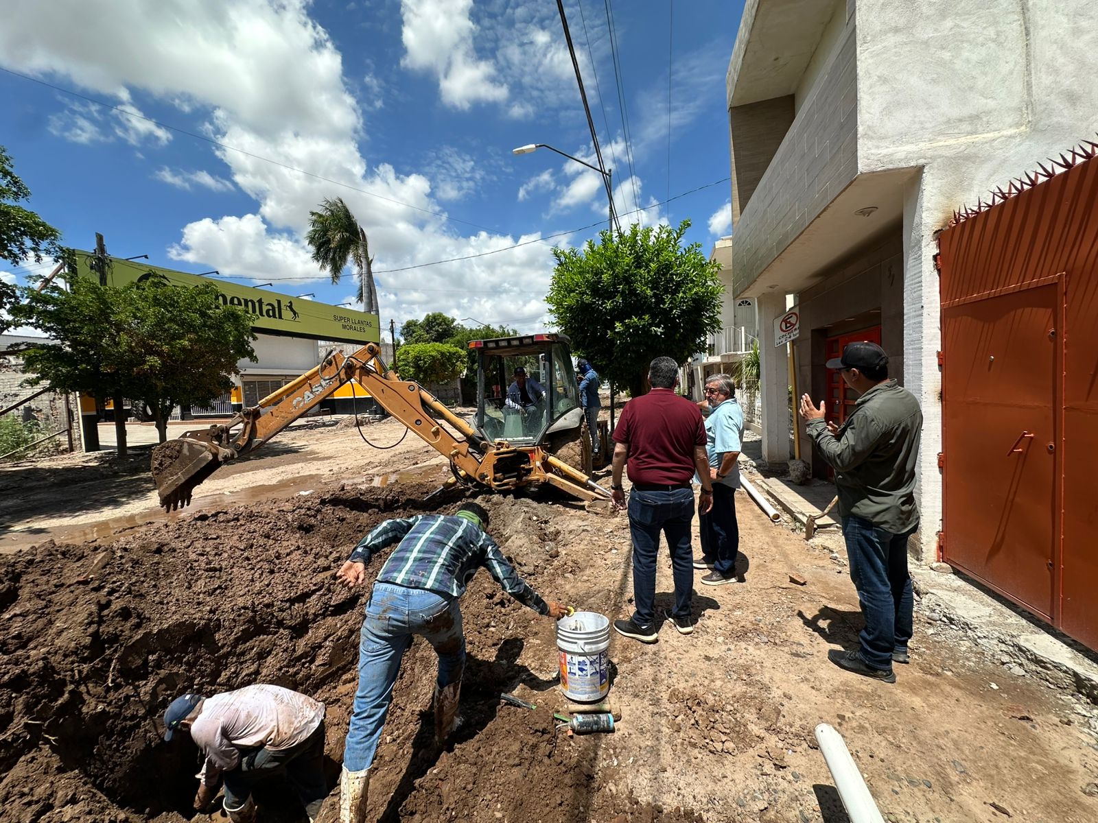 Obras de rehabilitación en el Centro de Guasave, Sinaloa