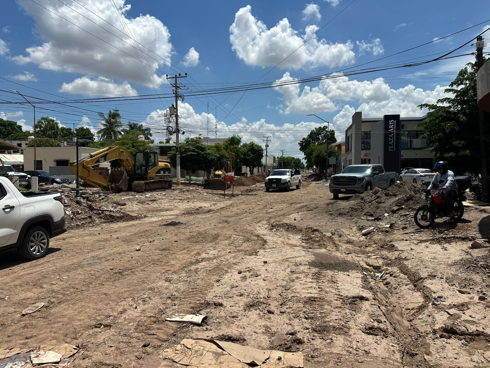 Obras de rehabilitación en el Centro de Guasave, Sinaloa