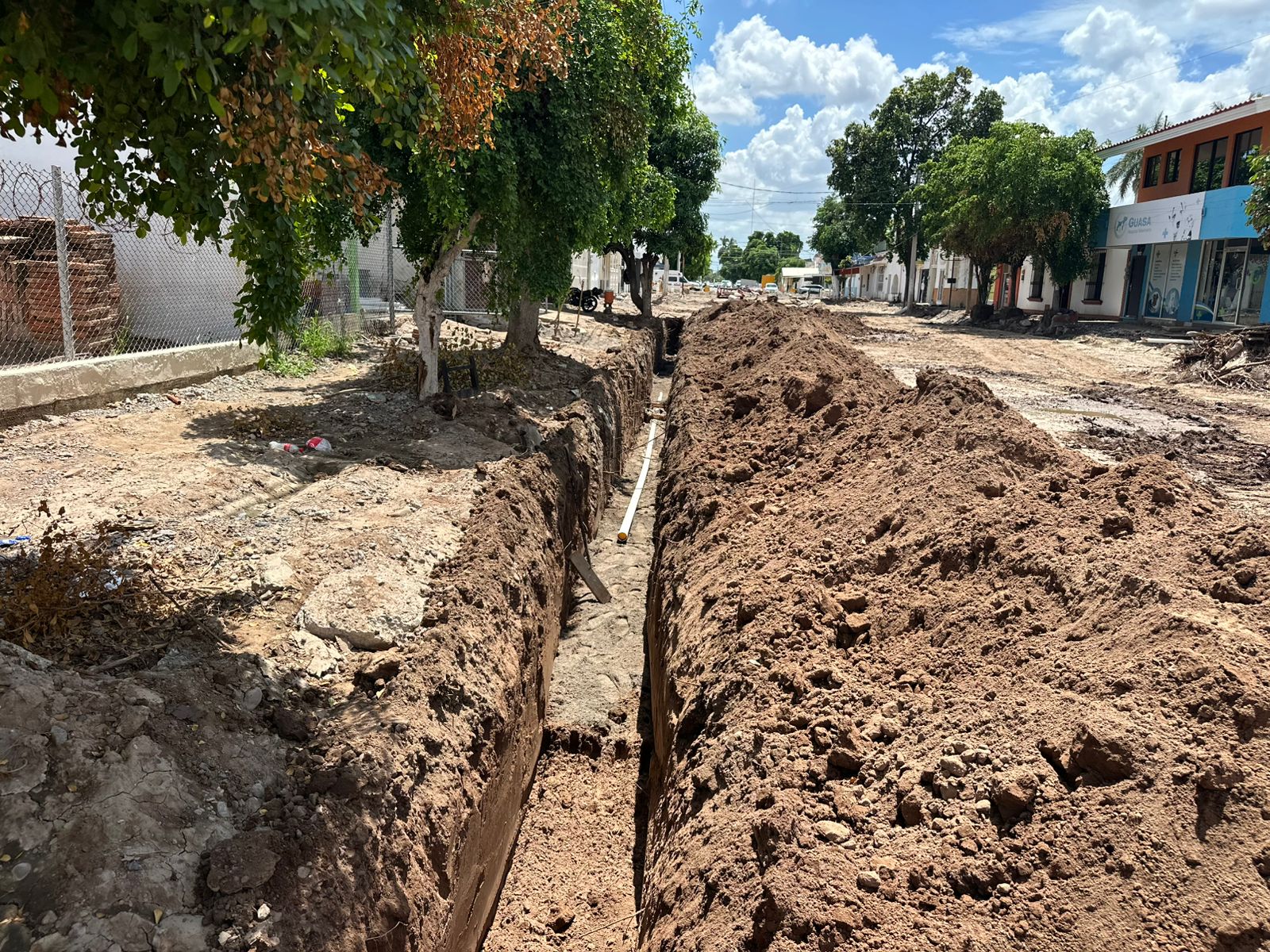 Obras de rehabilitación en el Centro de Guasave, Sinaloa