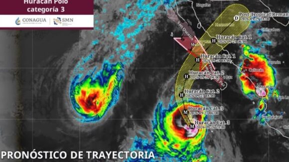 Polo se debilita a categoría 3; mantiene vientos de 195 km/h y avanza hacia BCS