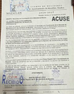 Renuncia Martín Ochoa López a la Coordinación de la Bancada de Morena en el Cabildo de Mazatlán 