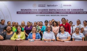Anuncian proyectos de emprendimiento para mujeres empacadoras de camarón en Mazatlán, anuncian Gobierno de Sinaloa y Sader