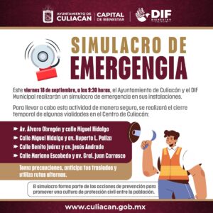 Simulacro de emergencia en Culiacán