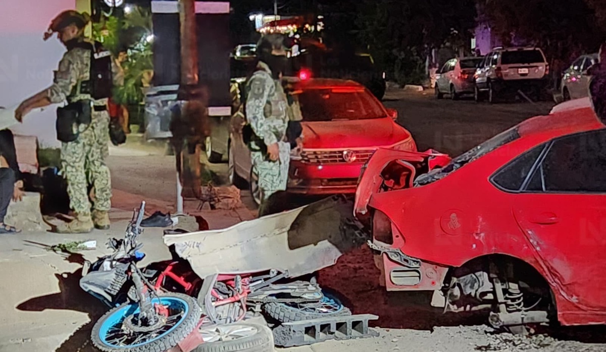 Choque entre dos carros y una moto deja tres lesionados en la Díaz Ordaz, en Culiacán