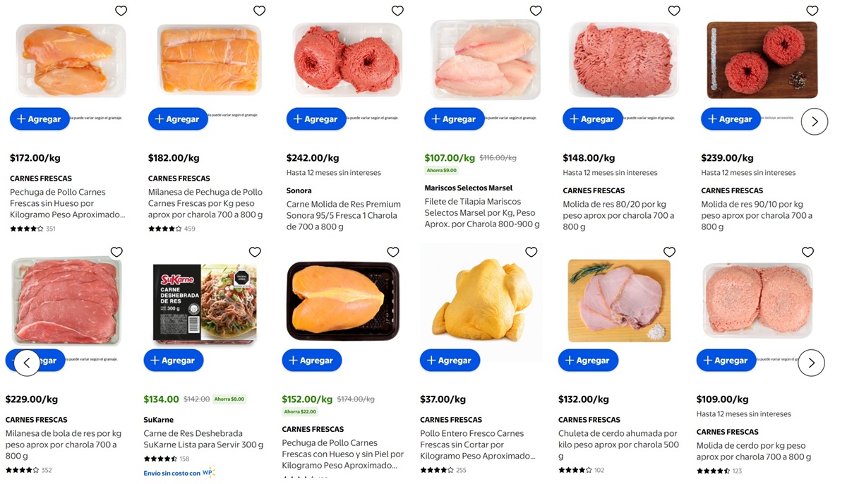 Ofertas de Walmart en carnes y pescados