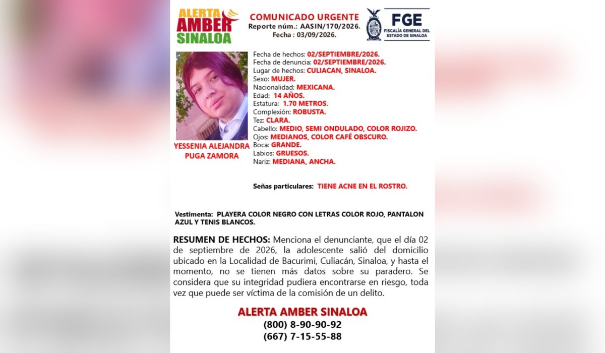 Roxy Puga Zamora, desaparecida en Bacurimí, Culiacán