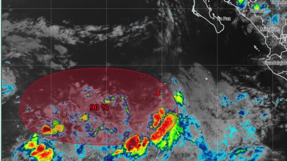 Zona de vigilancia de baja presión al sur de la península de Baja California: Se prevén lluvias puntuales intensas en Sinaloa