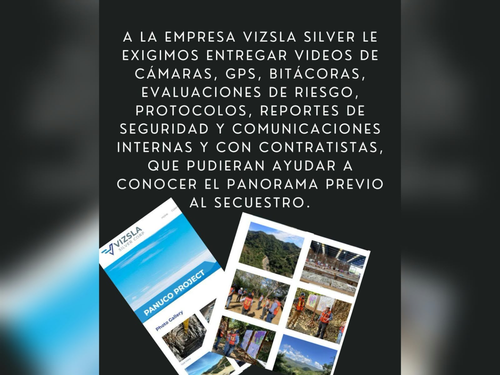 A ocho meses del secuestro en Concordia, Sinaloa, familias de mineros exigen respuestas a Vizsla Silver