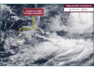Baja presión remanente en el Pacifico